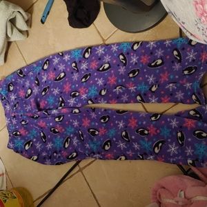 Fuzzy penguin PJ pants